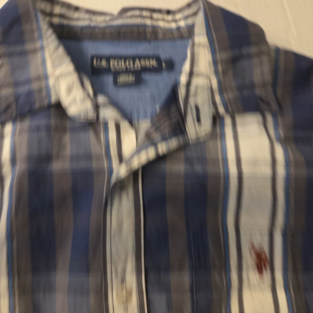 Polo Ralph Lauren Navy‎ and White Plaid Shirt